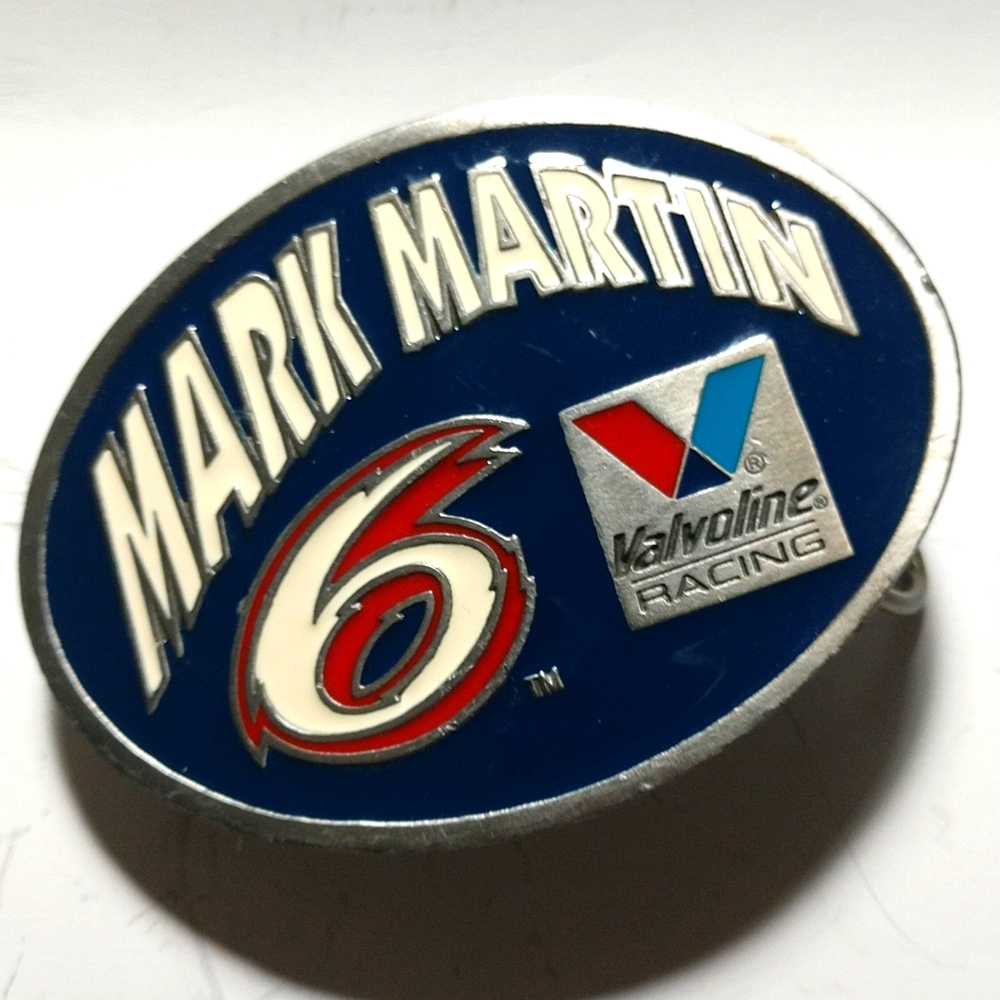 Retired Nascar MARK MARTIN Belt Buckle Pewter Made In The USA # 402 Signed